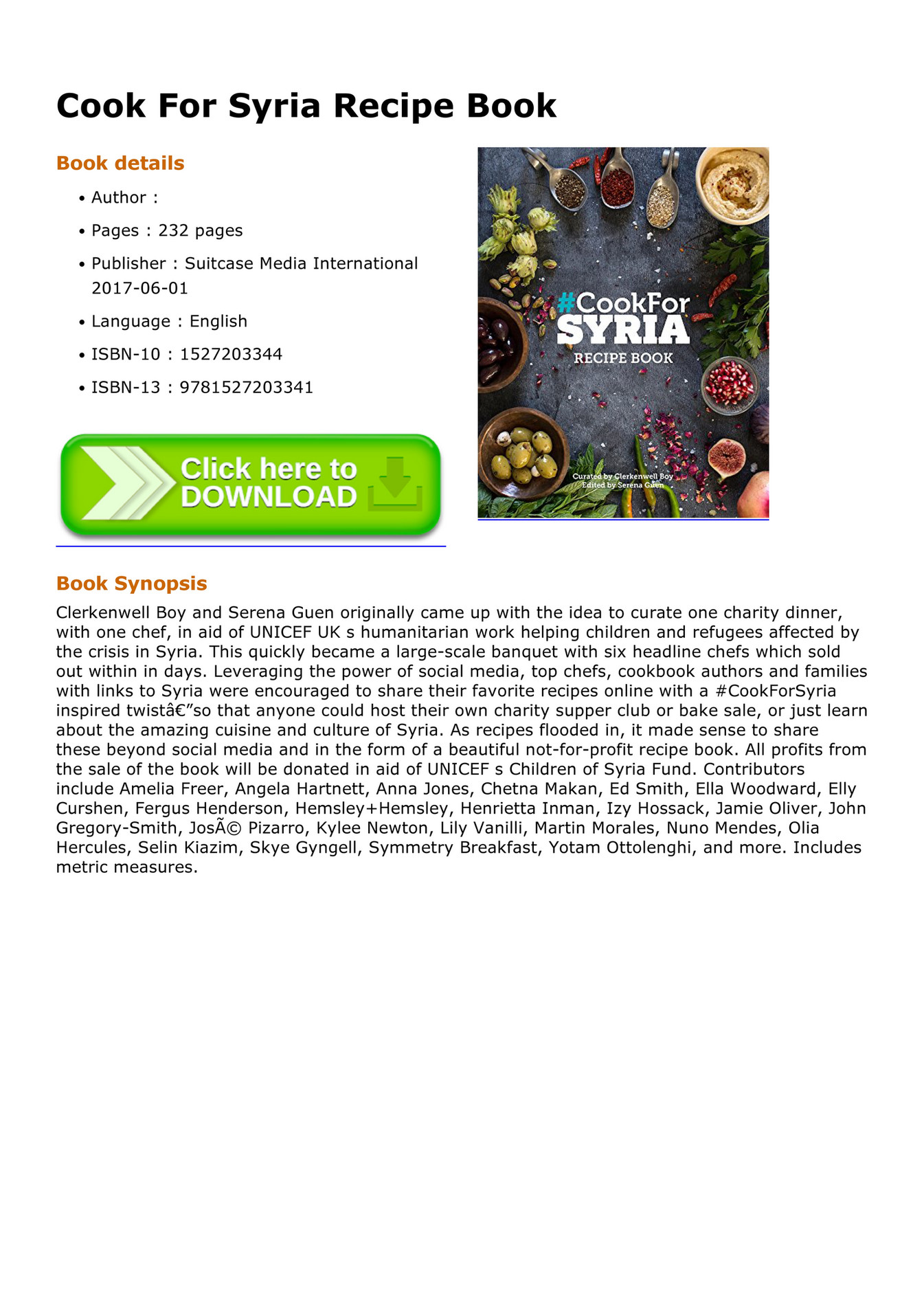 (eBOOK) Cook For Syria Recipe Book Page 1 Created with