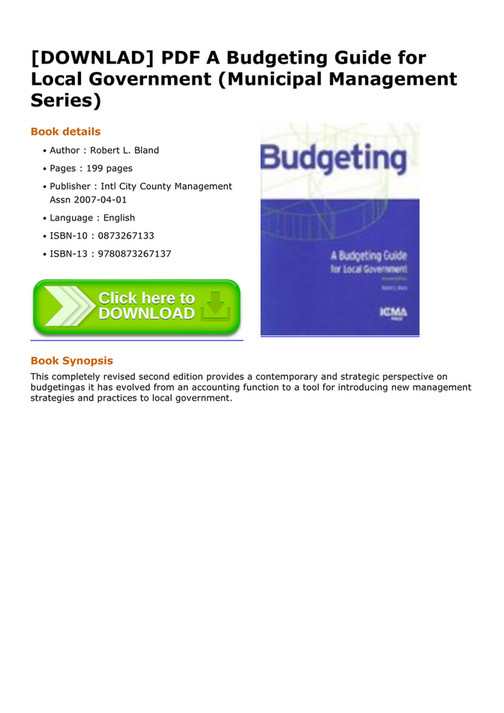 Elizalde - DOWNLAD PDF A Budgeting Guide for Local Government Municipal ...