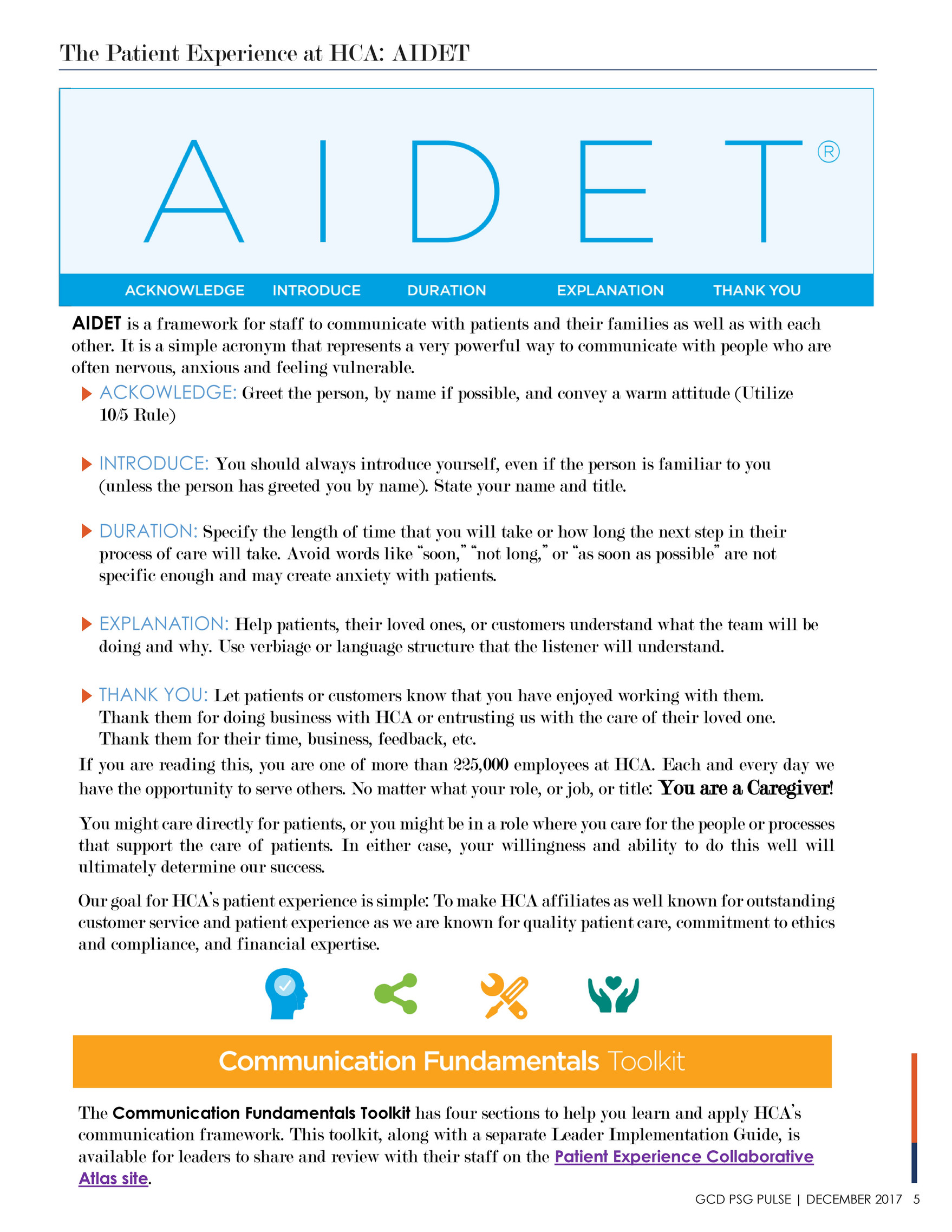 HCA PSG Gulf Coast Division - PULSE NEWSLETTER | DECEMBER 2017 - Page 4-5 -  Created with Publitas.com