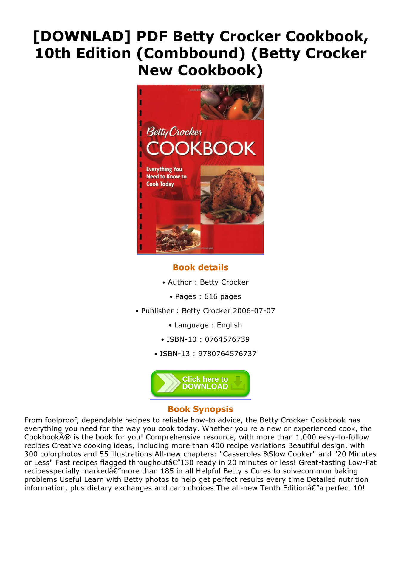 Jeremy - DOWNLAD PDF Betty Crocker Cookbook 10th Edition Combbound ...