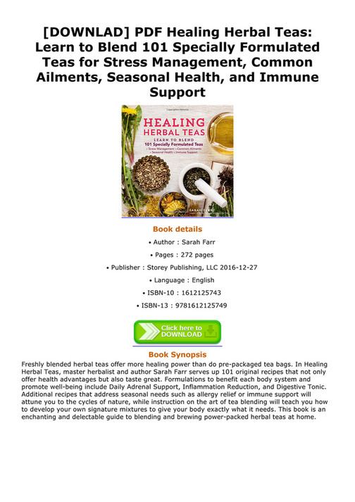 Kingrey DOWNLAD PDF Healing Herbal Teas Learn to Blend 101 Specially