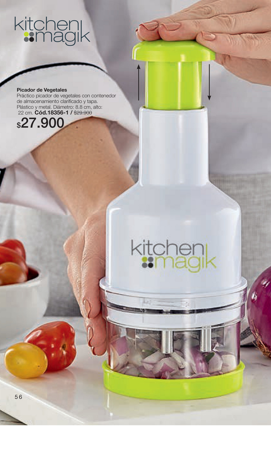 Picador de vegetales kitchen magik rojo oferta en Avon