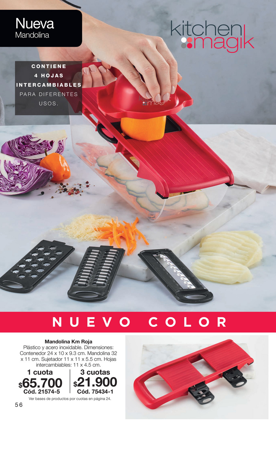 Picador de vegetales kitchen magik rojo oferta en Avon