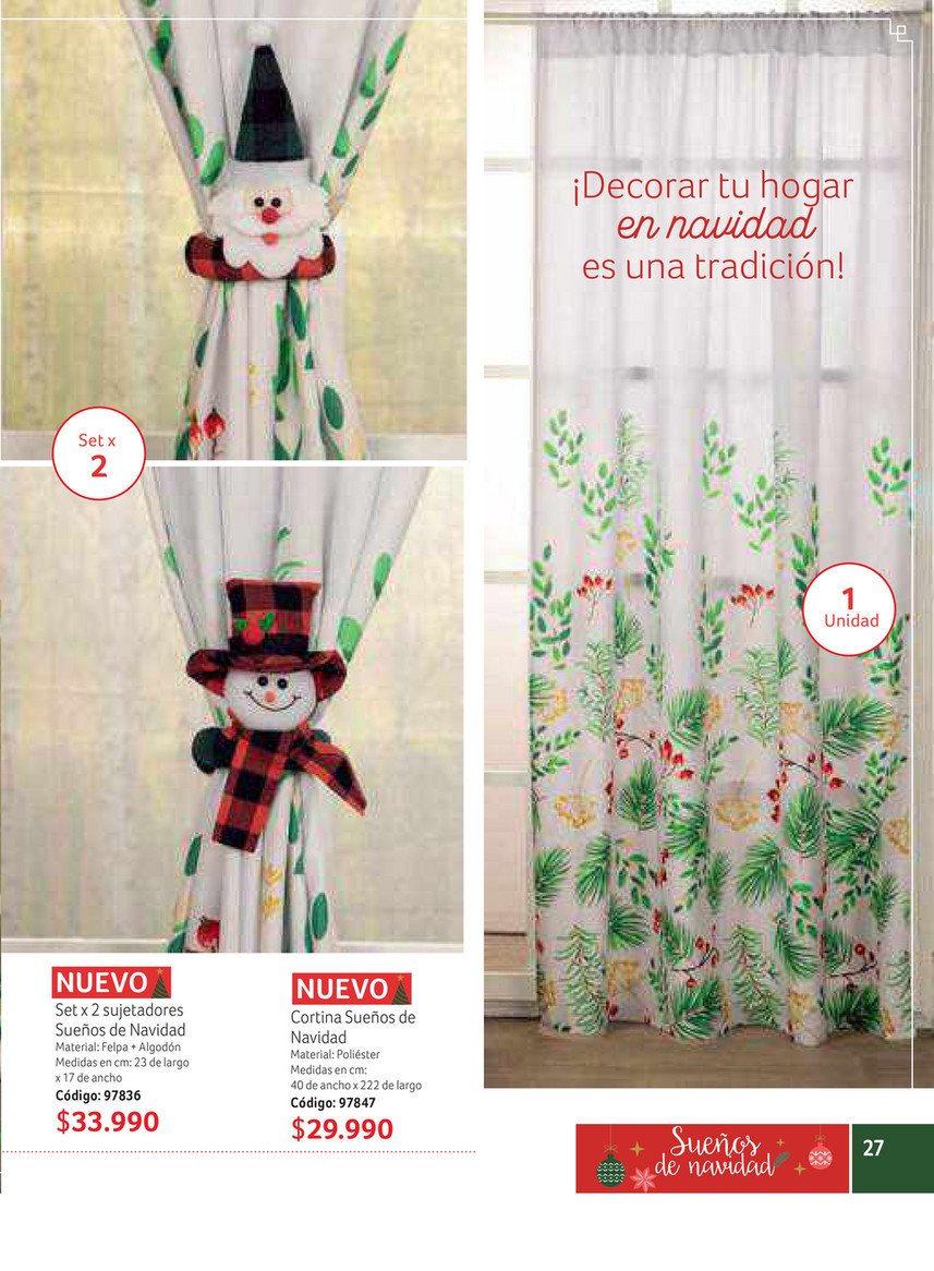 Sujetadores de cortinas online de navidad