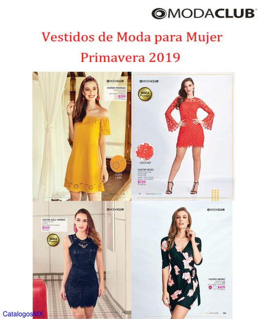 65 Vestidos de Moda Club Primavera 2019 CatalogosMX