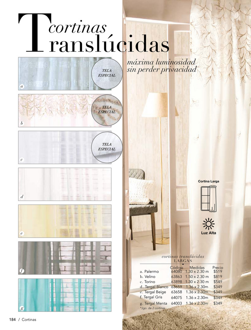 Cortinas Translucidas Tergal Beige