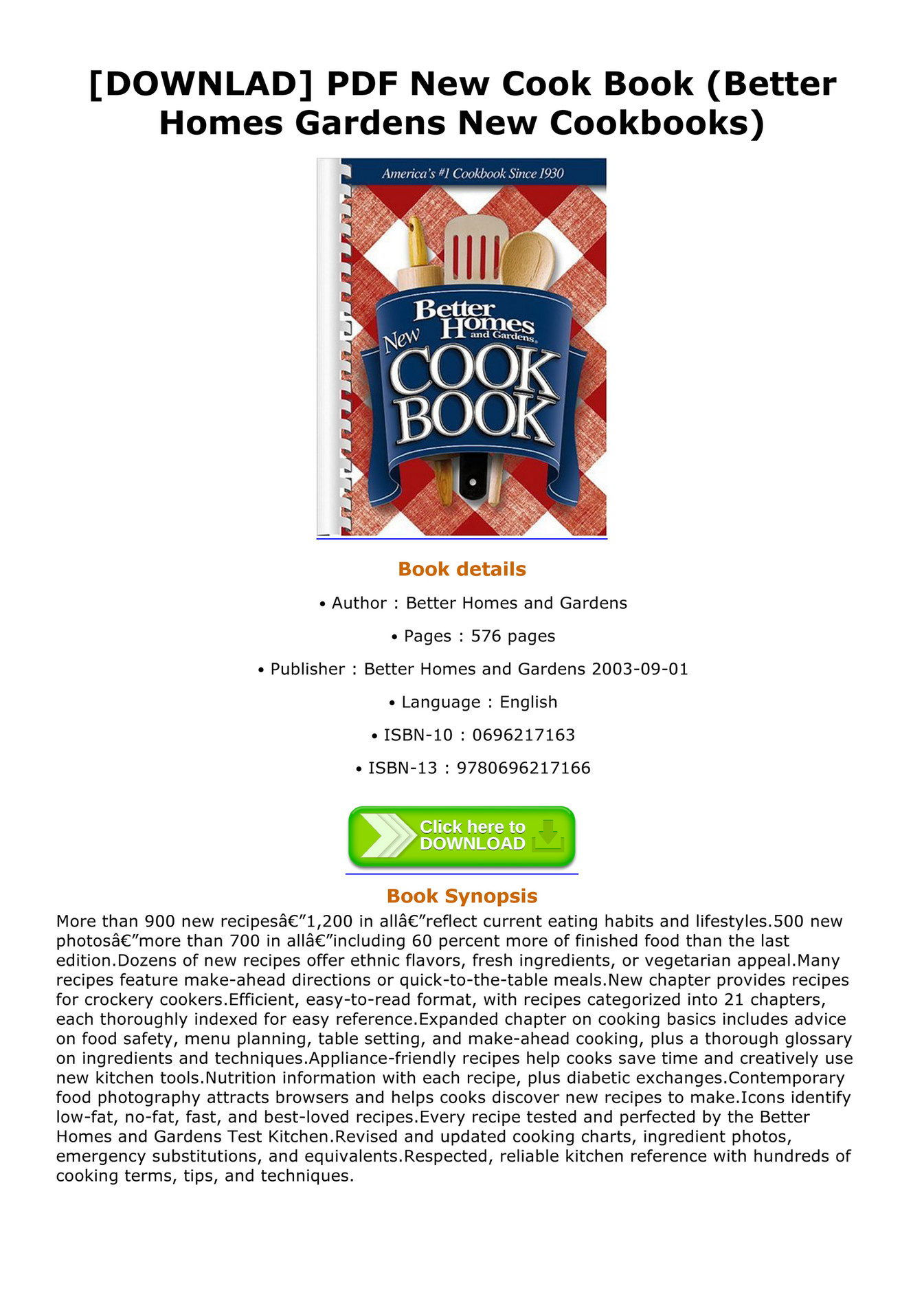 Ebook Downlad Pdf New Cook Book Better Homes Gardens New Cookbooks Page 1 Created With Publitas Com