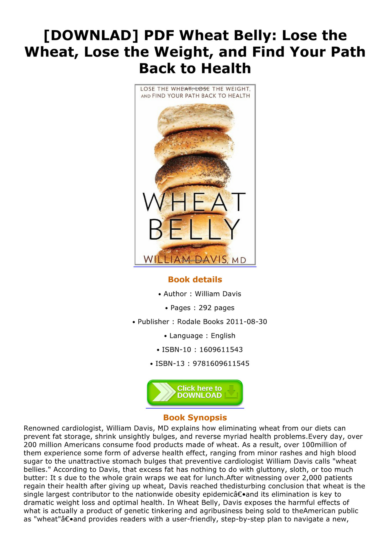 Marvin DOWNLAD PDF Wheat Belly Lose the Wheat Lose the Weight and Find Your Path Back to