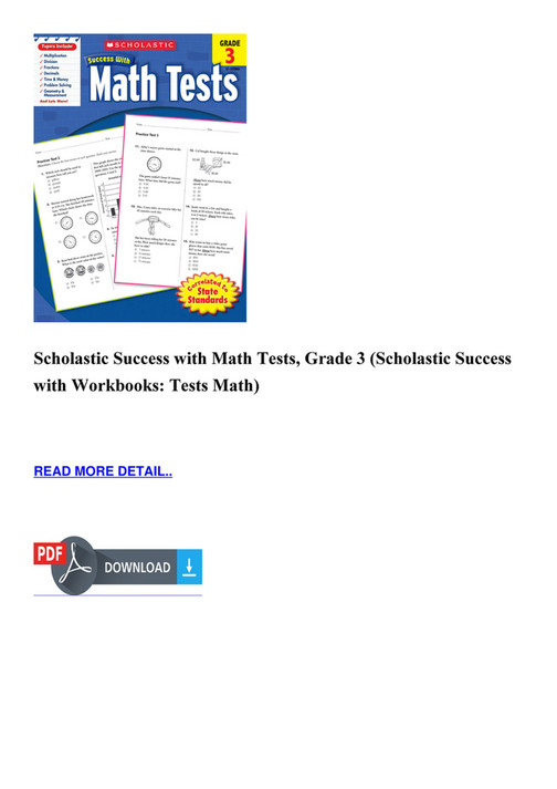 Jenkins BOOK - Scholastic Success with Math Tests Grade 3 Scholastic ...