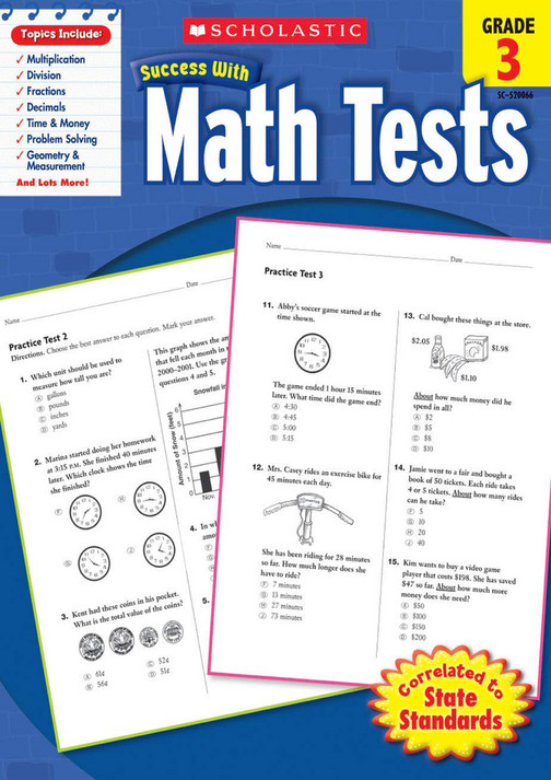 Jenkins BOOK - Scholastic Success with Math Tests Grade 3 Scholastic ...