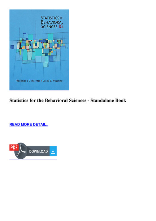Jenkins BOOK - Statistics for the Behavioral Sciences Standalone Book ...