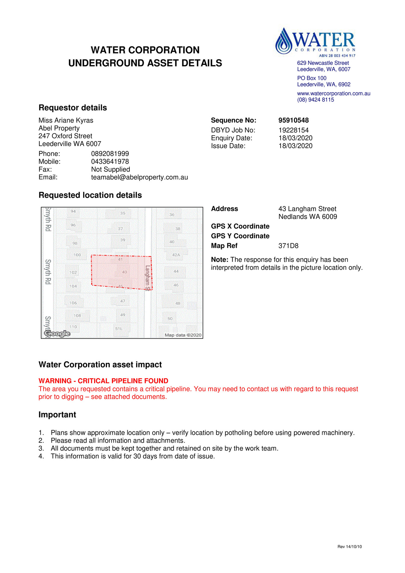 Abel Property Services Diagrams 2.43 Langham Street, Nedlands