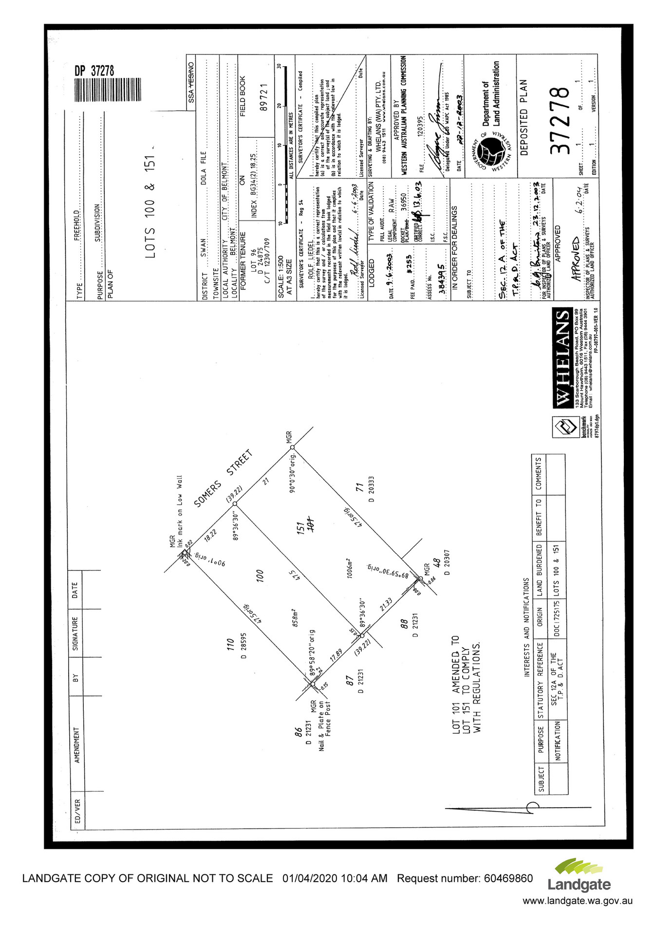 Abel Property DepositedPlan37278 Page 1 Created with