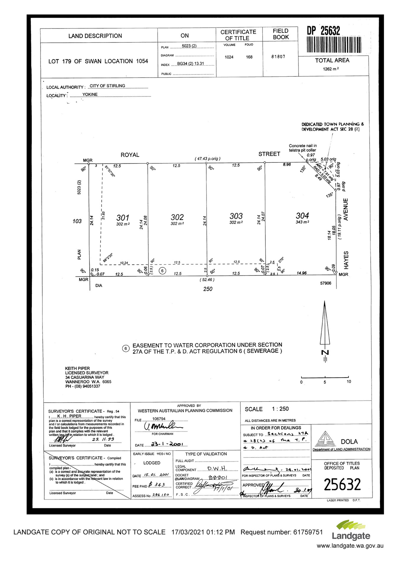 Abel Property DepositedPlan25632 Page 1 Created with