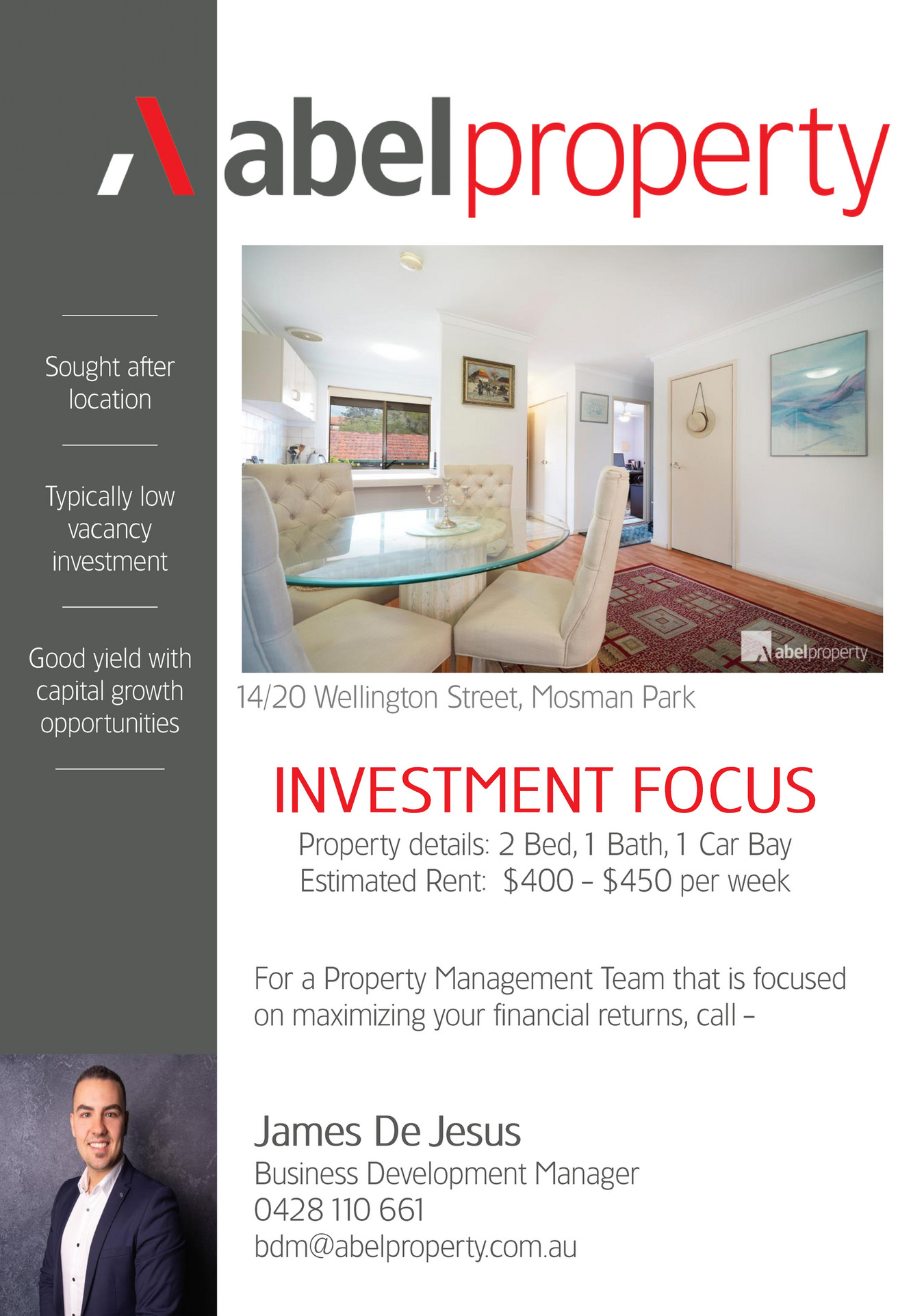 Abel Property Investment Flyer 14.20 Wellington Street, Mosman Park Page 1 Created with