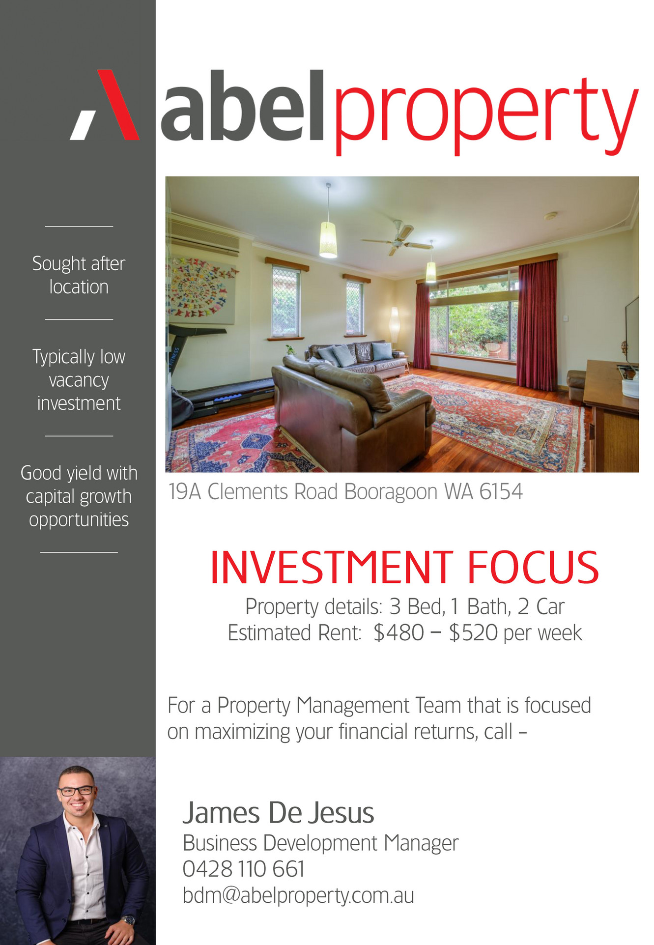 Abel Property Investment Flyer 19A Clements Road Booragoon WA 6154