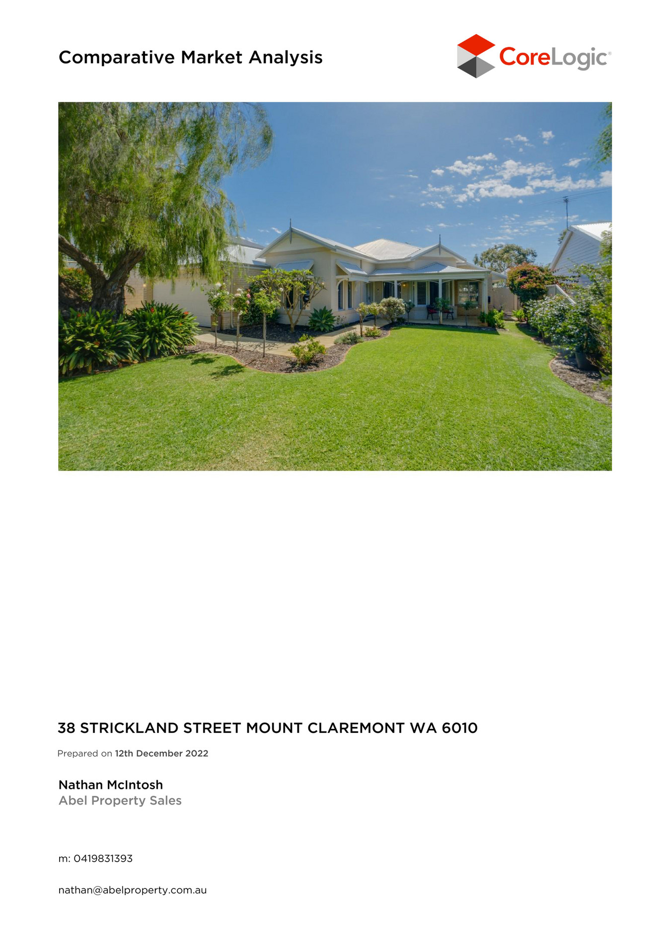 Abel Property 38 Strickland St, Mount Claremont Comparable Sales