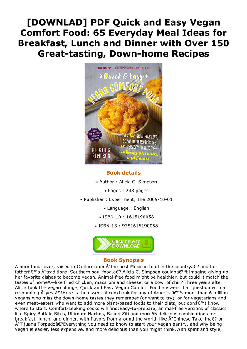 Westberg Downlad Pdf Quick And Easy Vegan Comfort Food 65