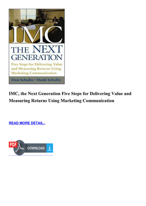 Aubrey - DOOWNLOAD IMC the Next Generation Five Steps for Delivering Value and Measuring - Page ...