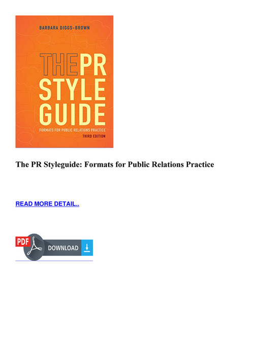 Aubrey - DOOWNLOAD The PR Styleguide Formats for Public Relations ...