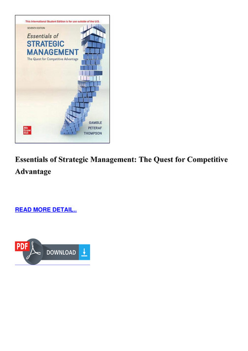 Milton - Essentials of Strategic Management The Quest for Competitive ...