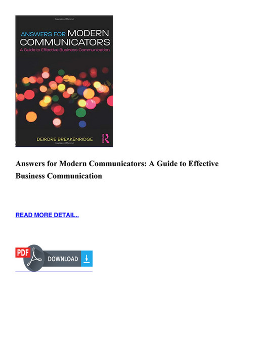 Smart Communicator Training Answers.pdf Alicia - EPUB Answers for Modern Communicators A Guide to Effective ...