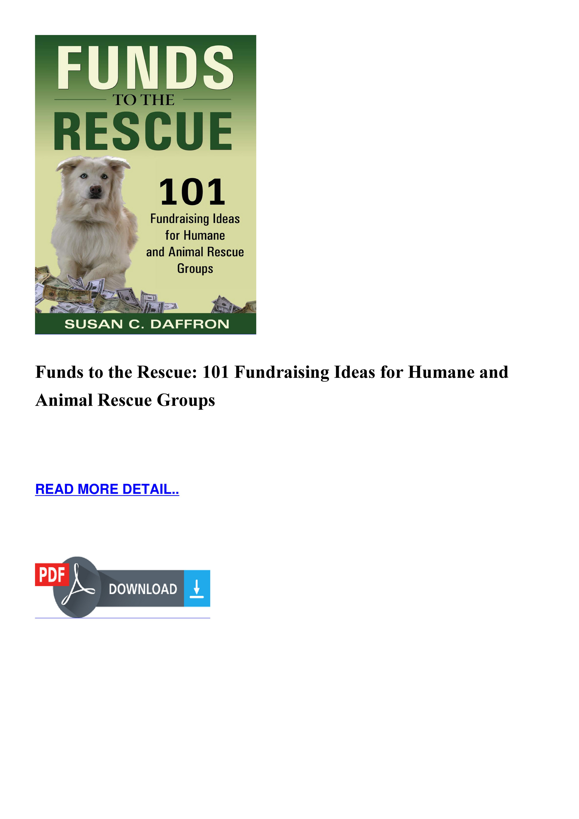 Alicia - READ Funds to the Rescue 101 Fundraising Ideas for Humane and Animal  Rescue Groups - Page 1 - Created with 
