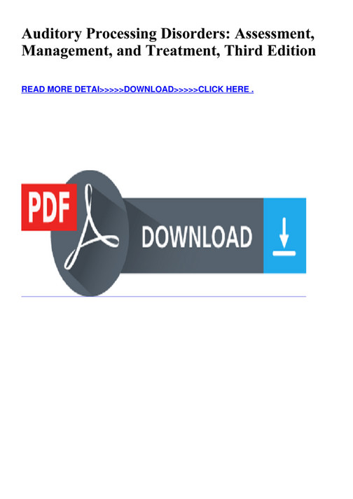 eBOOK - EPUB Auditory Processing Disorders Assessment Management and ...