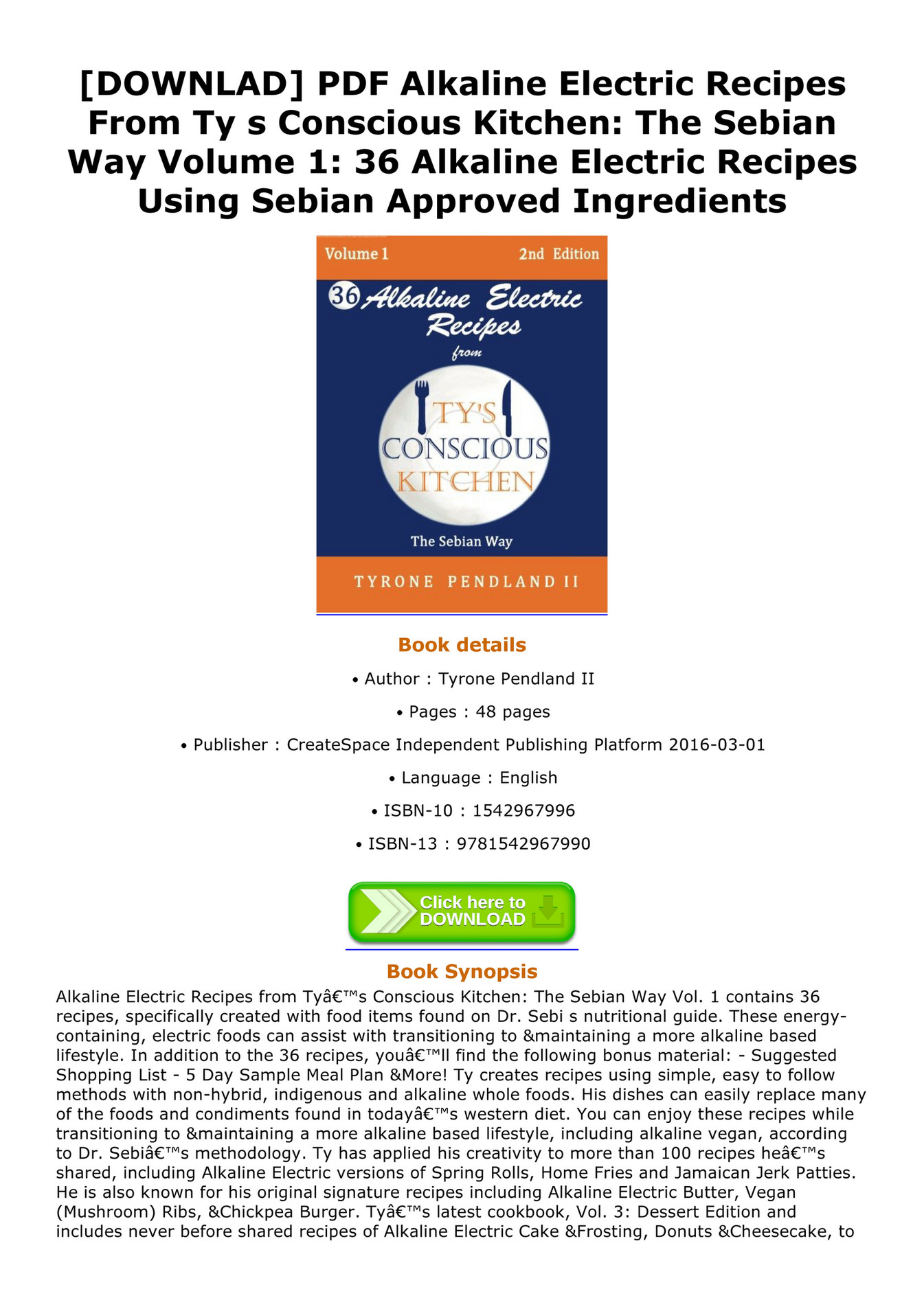 Maloney Downlad Pdf Alkaline Electric Recipes From Ty S Conscious Kitchen The Sebian Way Volume 1 36 Alkaline Electric Recipes Using Sebian Approved Ingredients Page 1 Created With Publitas Com