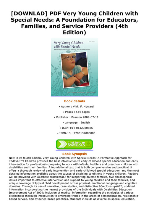 Renda - DOWNLAD PDF Very Young Children with Special Needs A Foundation ...