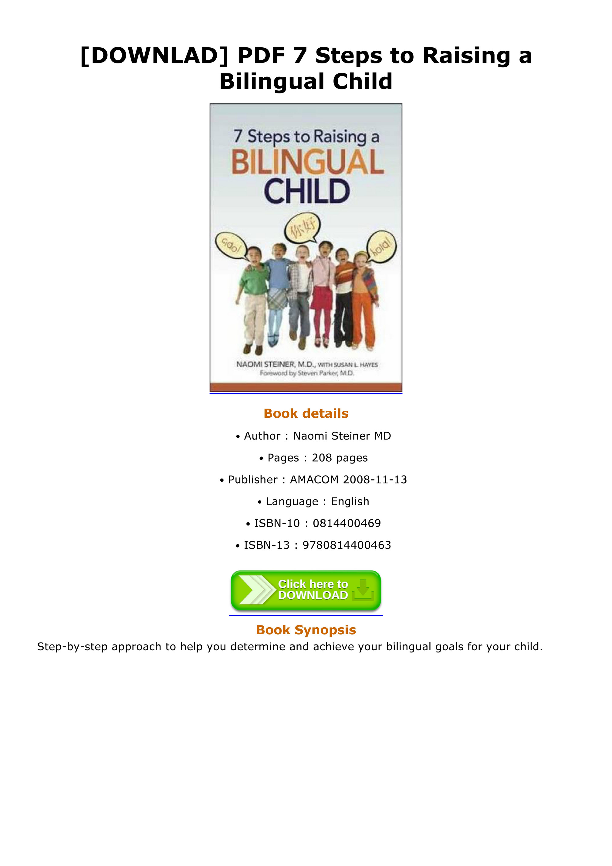 Odette - DOWNLAD PDF 7 Steps to Raising a Bilingual Child - Page 1