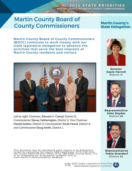 Martin County Board Of County Commissioners - 2024 State Legislative ...