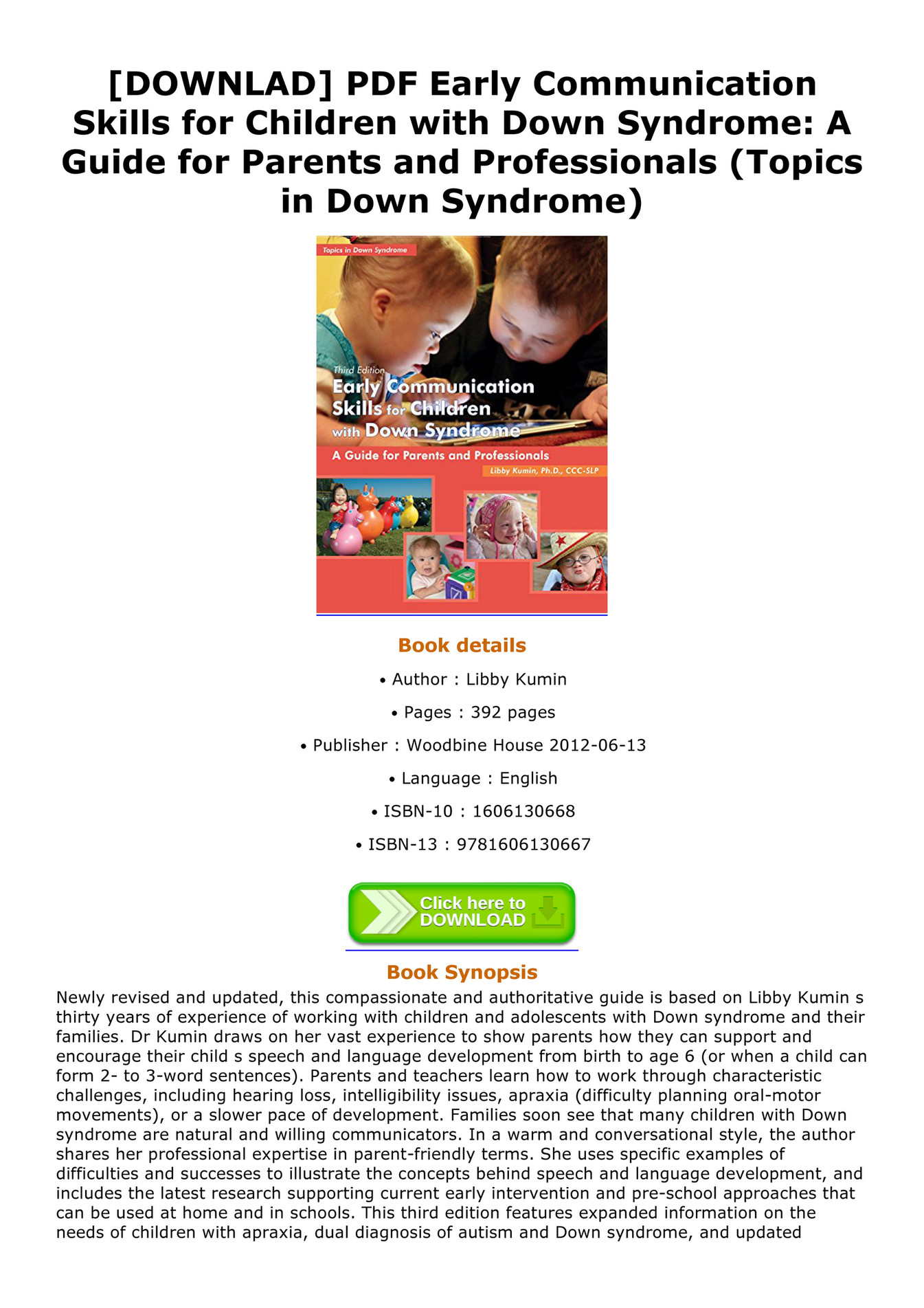 ABOOK - DOWNLAD PDF Early Communication Skills for Children with Down ...