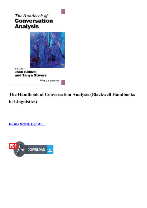 Carrol - BOOK The Handbook of Conversation Analysis Blackwell Handbooks ...