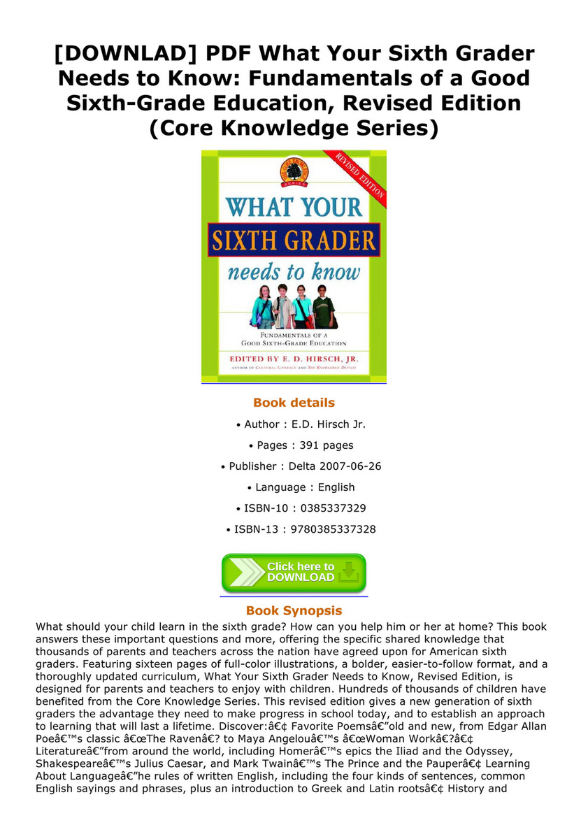 WHAT YOUR 6TH GRADER NEEDS TO KNOW