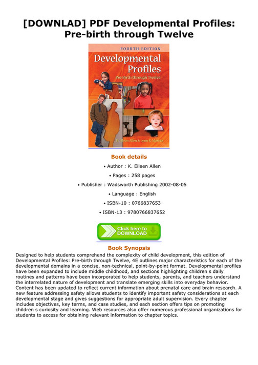 Grover - DOWNLAD PDF Developmental Profiles Pre birth Through Twelve ...