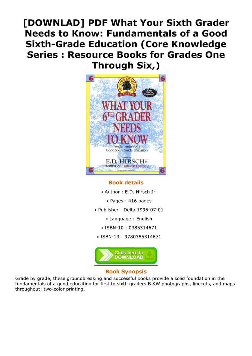 Anastacia - DOWNLAD PDF What Your Sixth Grader Needs to Know