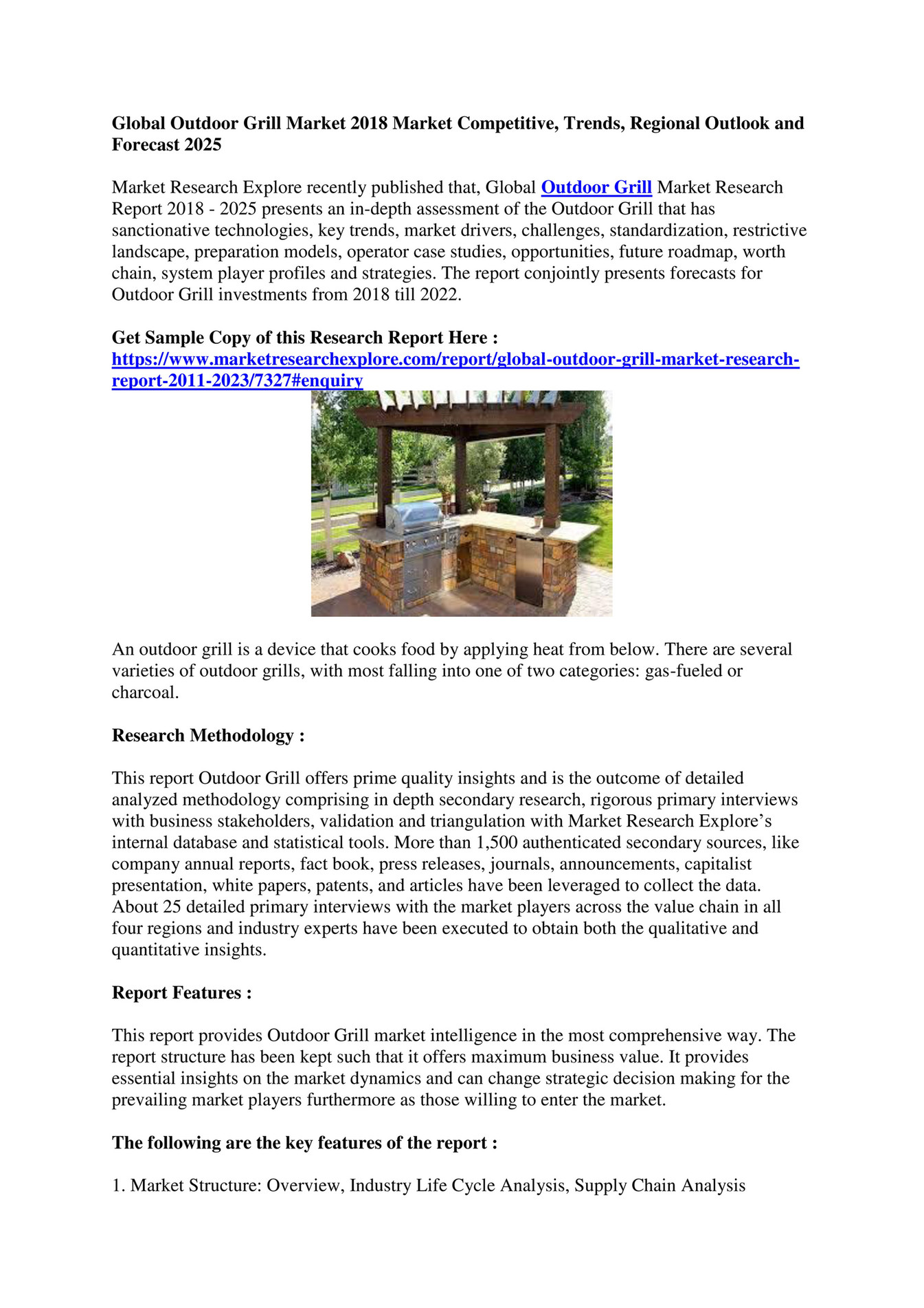 Market Research Explore Global Outdoor Grill Market Page 1