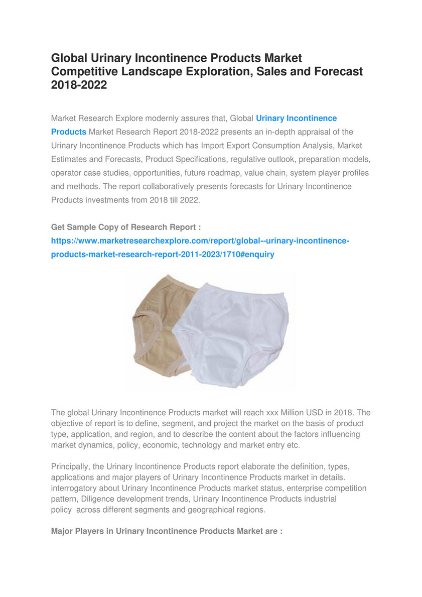 urinary incontinence products