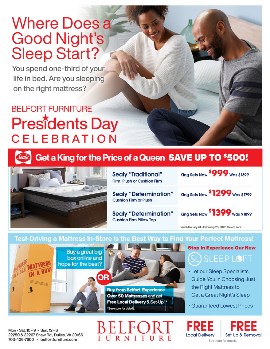 Belfort Furniture Presidents Day Mattress Savings Page 1