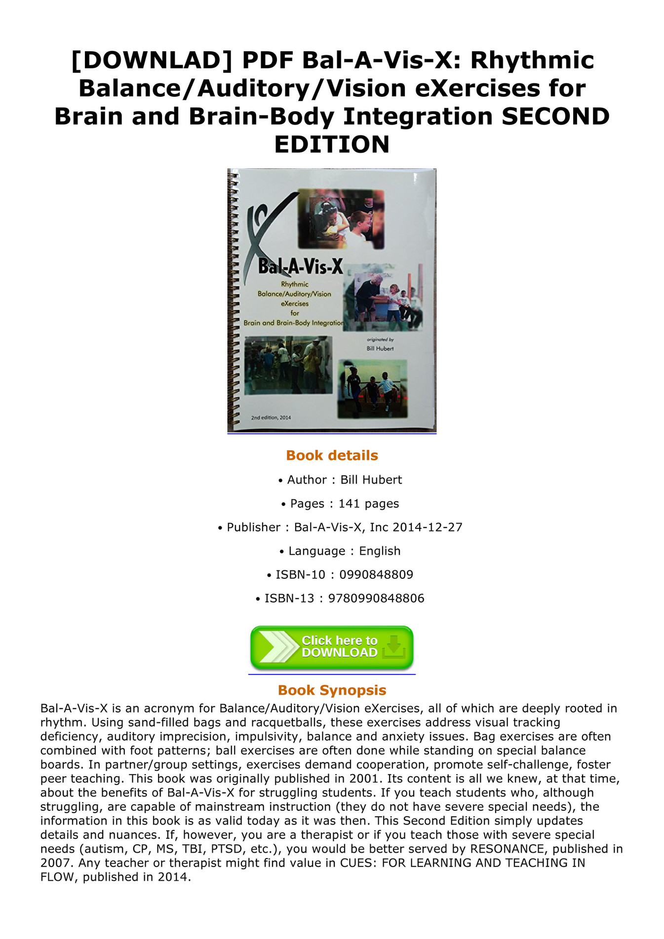 Jessie DOWNLAD PDF Bal A Vis X Rhythmic Balance Auditory Vision