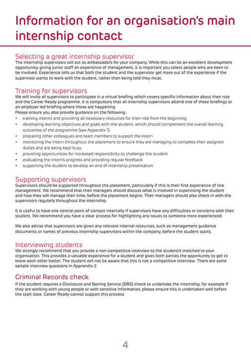 Intern Manager Guide Example Career Ready - Internship Handbook for Employers - Page 3 - Created ...