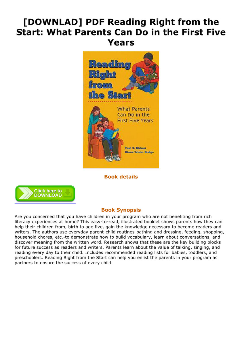 From Birth To Five Years Pdf
