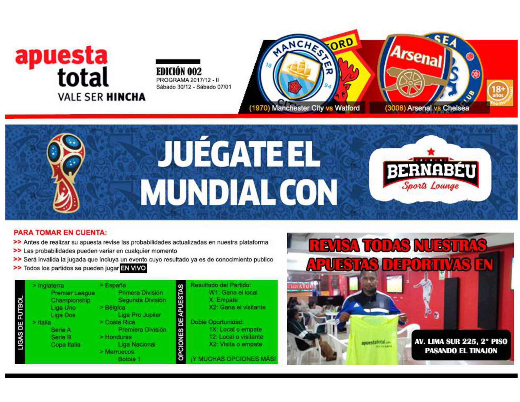 Apuesta Total Chosica - Programación - APUESTA TOTAL CHOSICA | Edición