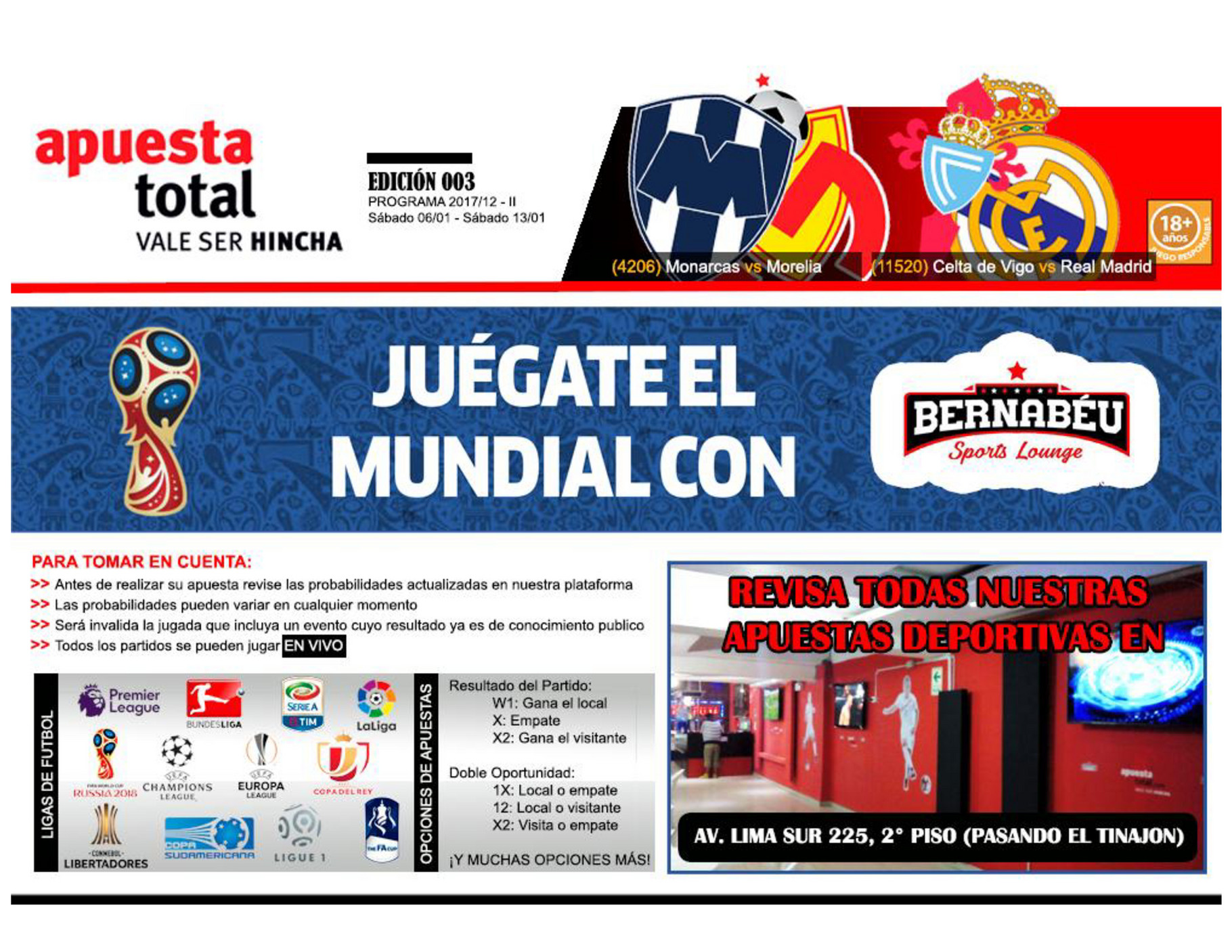 Apuesta Total Chosica - Programación - APUESTA TOTAL CHOSICA | Edición
