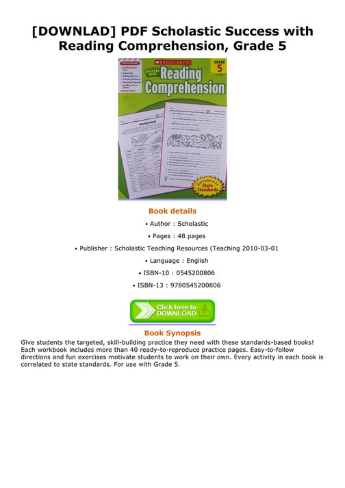 Danzy - DOWNLAD PDF Scholastic Success with Reading Comprehension Grade ...