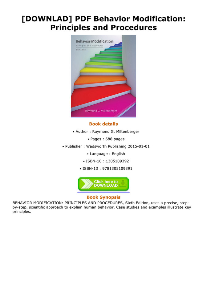 Omar Downlad Pdf Behavior Modification Principles And Procedures Page 1 Created With Publitas 