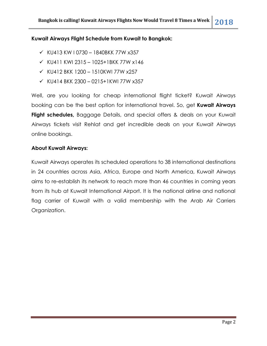 kuwait airways baggage details