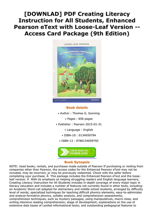 Orlando downlad pdf creating literacy instruction for all students
