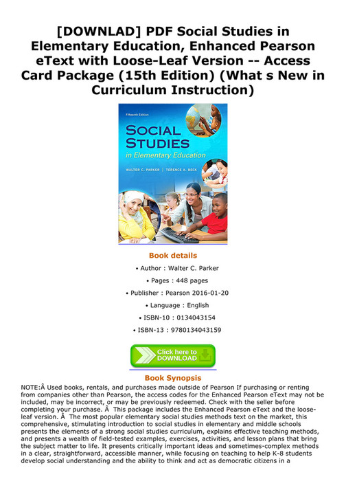 Muntz DOWNLAD PDF Social Studies in Elementary Education Enhanced